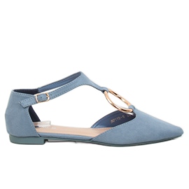 Ballerine ouverte bleue JN7119 Bleu