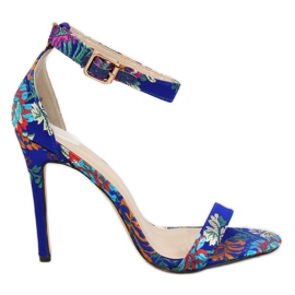 Sandales orientales bleu marine KSL708 Bleu multicolore