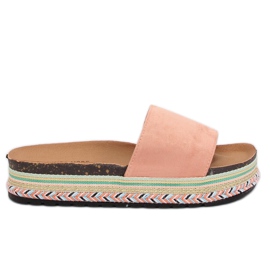 Rose LS-117 Chaussons roses à semelles hautes