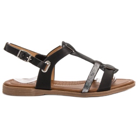 Small Swan Sandales confortables pour femmes noir