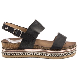 Seastar Sandales sur plateforme noir