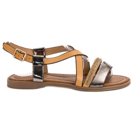 Small Swan Sandales à la mode jaune Small Swan Sandales à la mode jaune