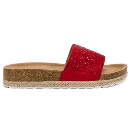 Seastar Chaussons Rouges Avec Zircons