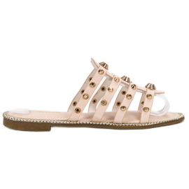 Renda Pantoufles Avec Strass brun