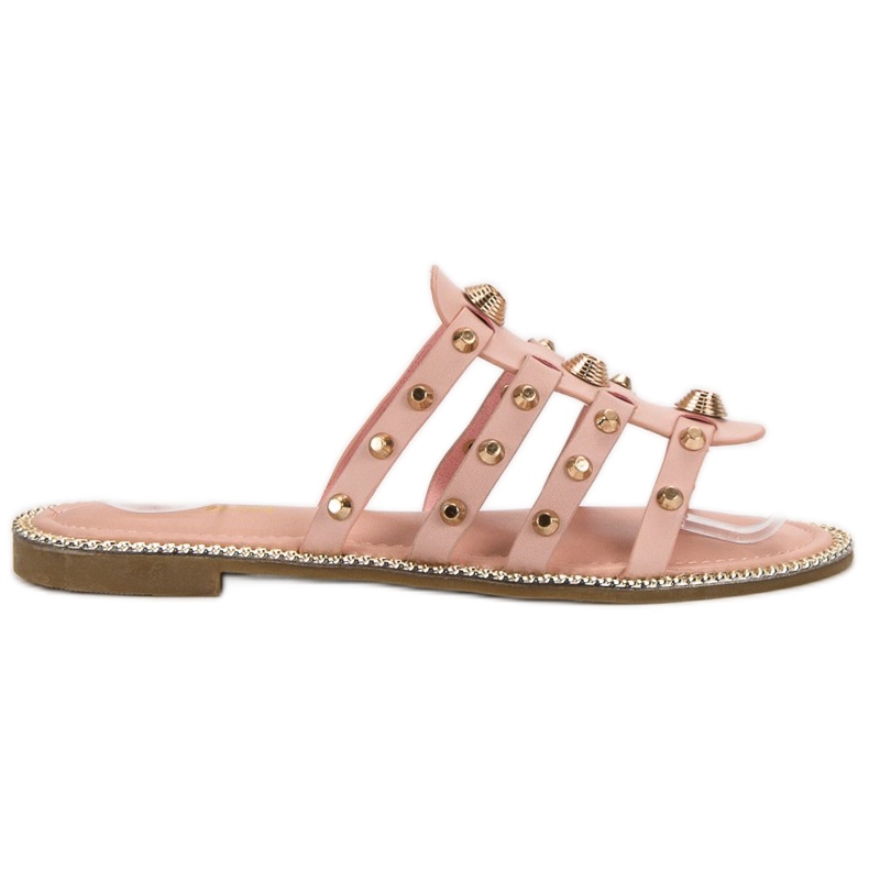Renda Pantoufles Avec Strass rose