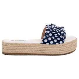 Seastar Pantoufles à pois bleu