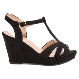 SHELOVET Sandales en daim le noir