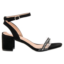 Ideal Shoes Sandales en daim élégantes noir