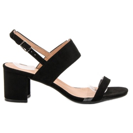 Ideal Shoes Sandales pour femmes à la mode noir