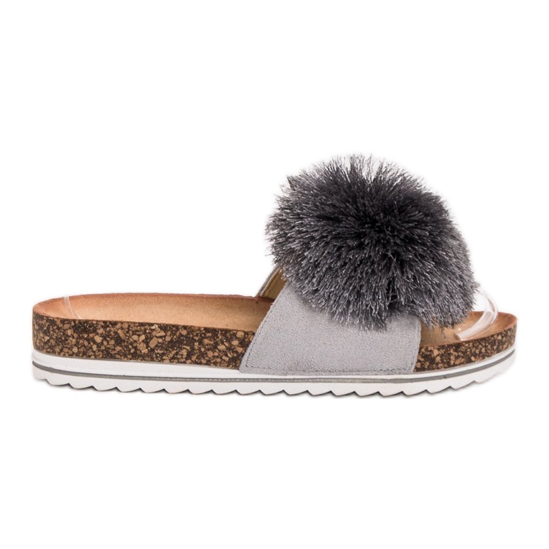Seastar Chaussons Avec Pompon gris