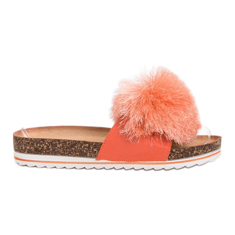 Seastar Chaussons Avec Pompon orange