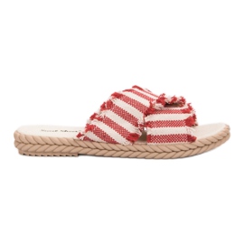 Seastar Pantoufles Rayées rouge