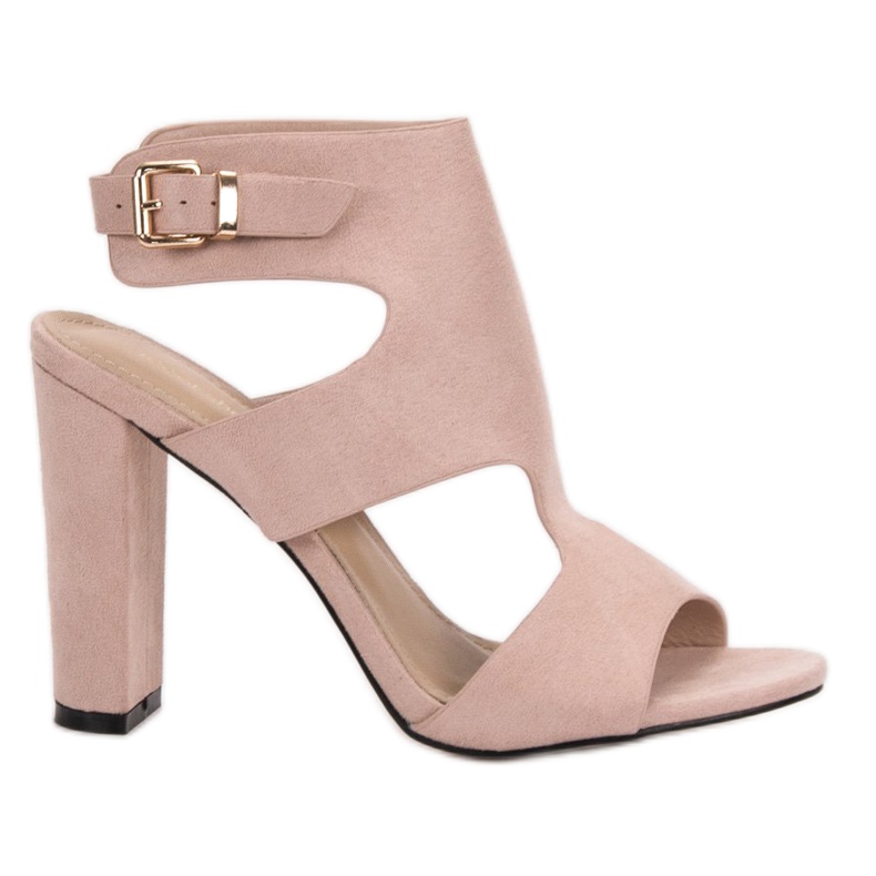 Ideal Shoes Sandales sexy à talons hauts brun Ideal Shoes Sandales sexy à talons hauts brun