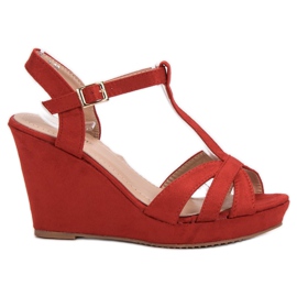 SHELOVET Sandales en daim rouge SHELOVET Sandales en daim rouge