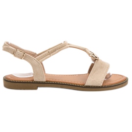 Laura Mode Sandales en daim brun Laura Mode Sandales en daim brun