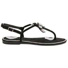 Queen Vivi Sandales japonaises en daim noir le noir Queen Vivi Sandales japonaises en daim noir le noir