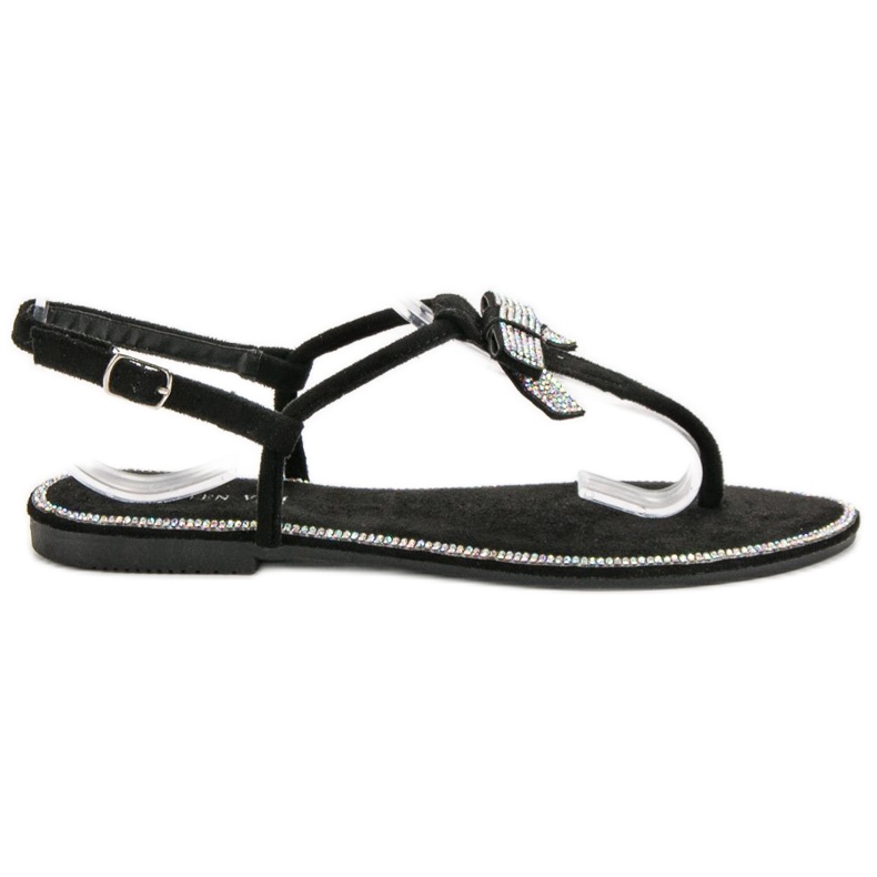 Queen Vivi Sandales japonaises en daim noir le noir