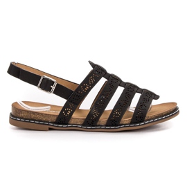 Renda Sandales noires confortables le noir