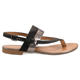 Small Swan sandales japonaises noir