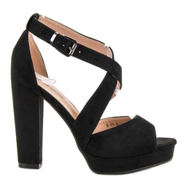 SHELOVET Sandales sur la plate-forme noir