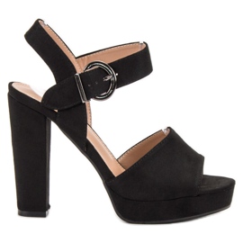 SHELOVET Sandales noires sur la plate-forme