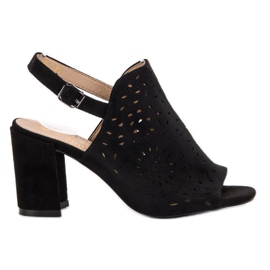 SHELOVET Sandales fermées en daim noir