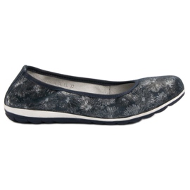Filippo Ballerines en cuir bleu