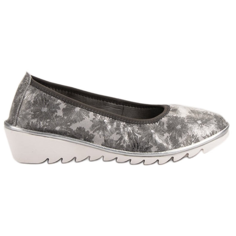 Filippo Ballerines en cuir gris clair
