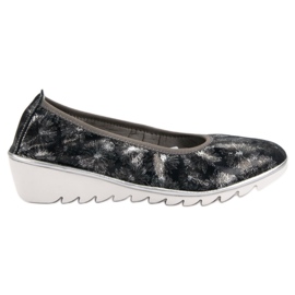 Filippo Ballerines en cuir bleu marine