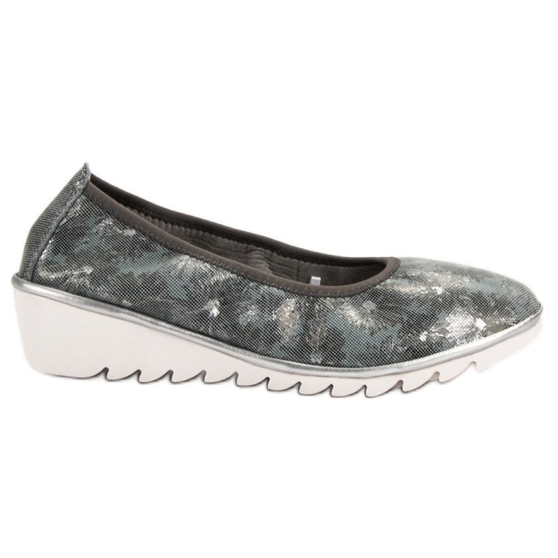 Filippo Ballerines en cuir gris foncé