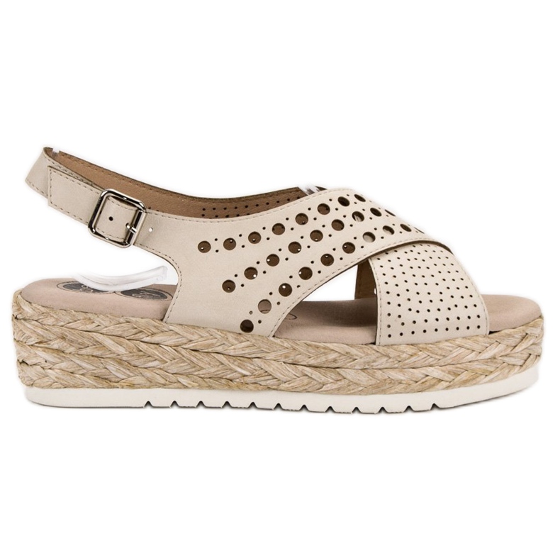 SHELOVET Sandales espadrilles beige