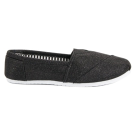 SHELOVET Baskets à enfiler scintillantes noir