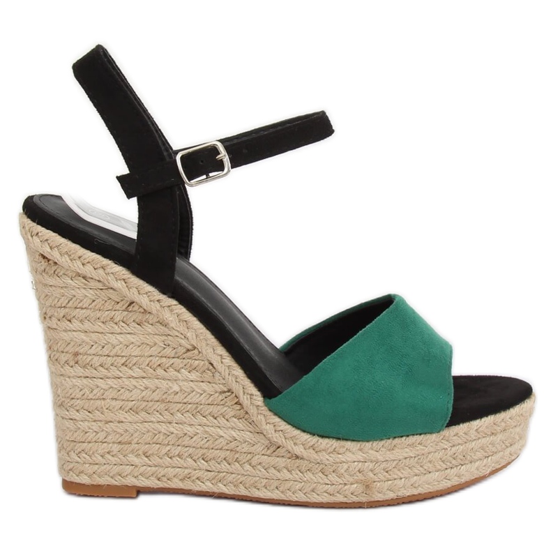 Espadrilles vertes sur compensées LL-190 Vert