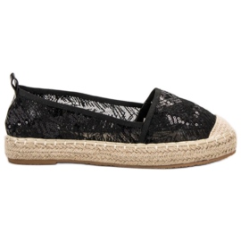 SHELOVET Espadrilles en dentelle noir