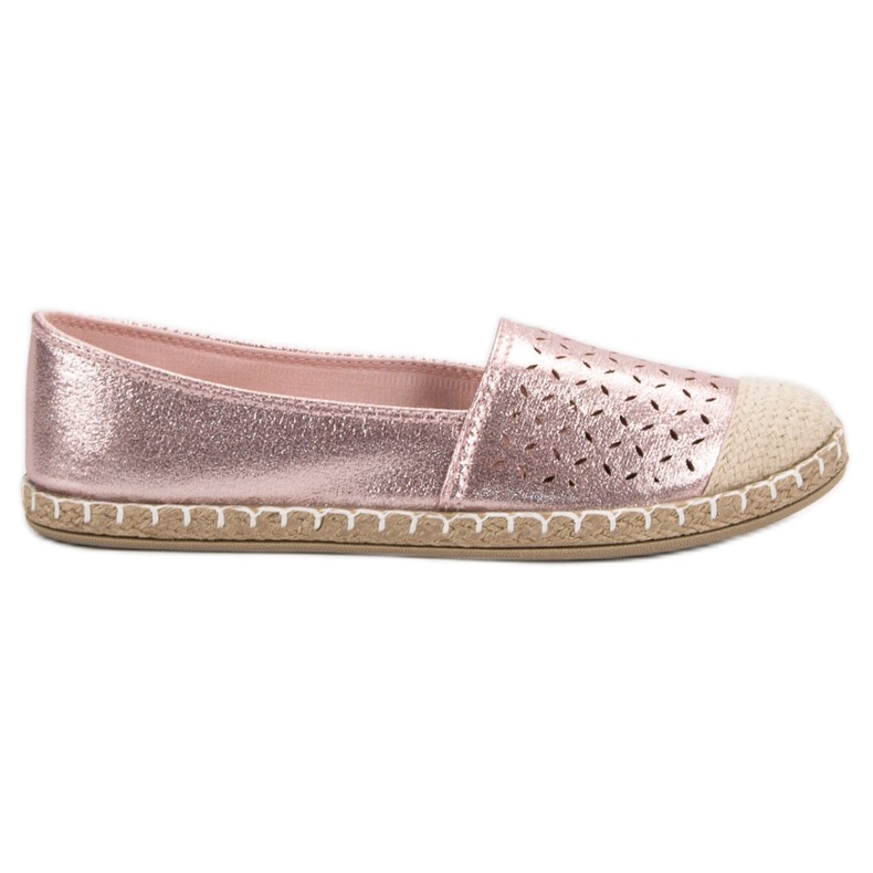New Tlck Espadrilles à paillettes rose