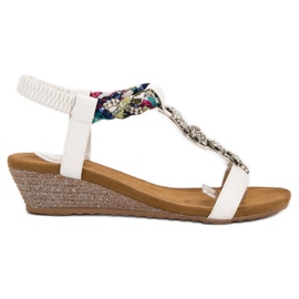 SHELOVET Sandales avec ornements blanc