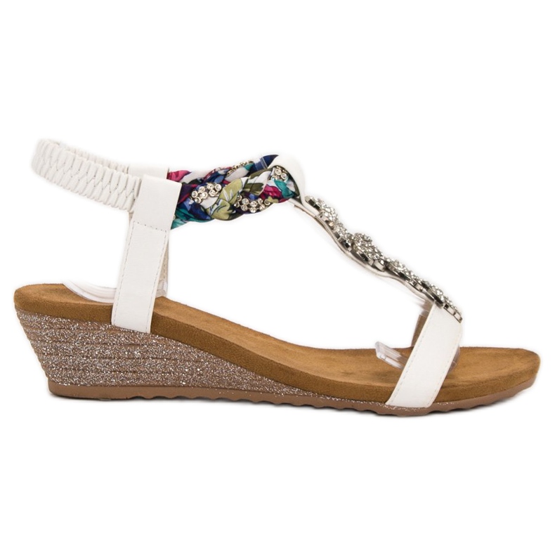 SHELOVET Sandales avec ornements blanche