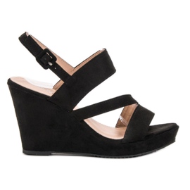 SHELOVET Sandales compensées noir