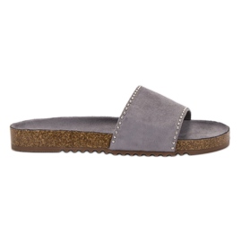 Goodin Pantoufles de Suèdes gris Goodin Pantoufles de Suèdes gris