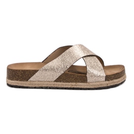 Goodin Chaussons dorés confortables