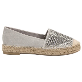 Vices Espadrilles Avec Étaux En Zircon Cubique gris Vices Espadrilles Avec Étaux En Zircon Cubique gris