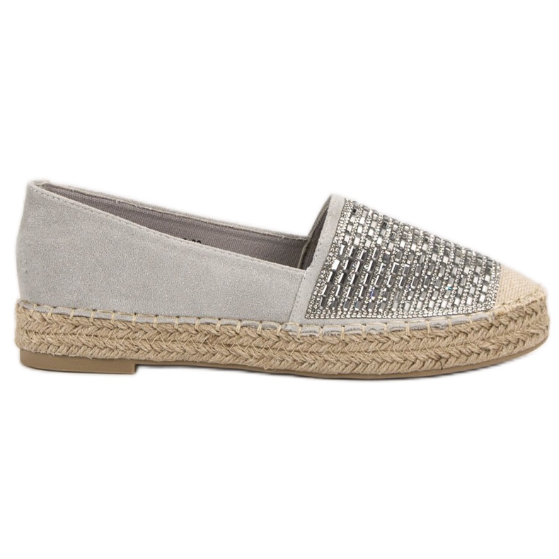 Vices Espadrilles Avec Étaux En Zircon Cubique gris Vices Espadrilles Avec Étaux En Zircon Cubique gris
