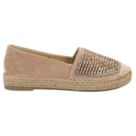 Vices Espadrilles Avec Étaux En Zircon Cubique brun
