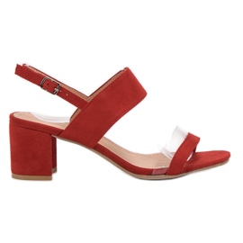 Ideal Shoes Sandales pour femmes à la mode rouge