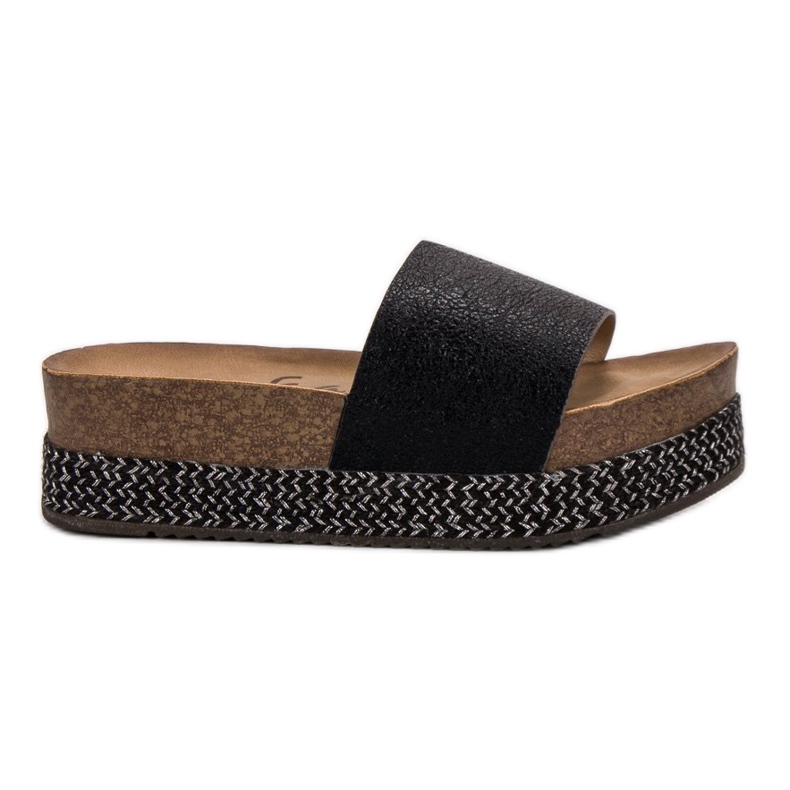 Goodin Pantoufles Sur La Plateforme le noir