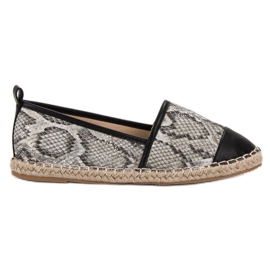 Vices Espadrilles Vinceza à imprimé serpent le noir gris multicolore