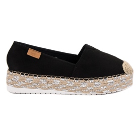 Forever Folie Espadrilles Noires Sur La Plateforme