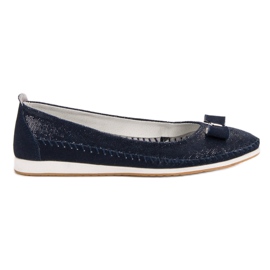 Ballerines À Noeud VINCEZA bleu marin