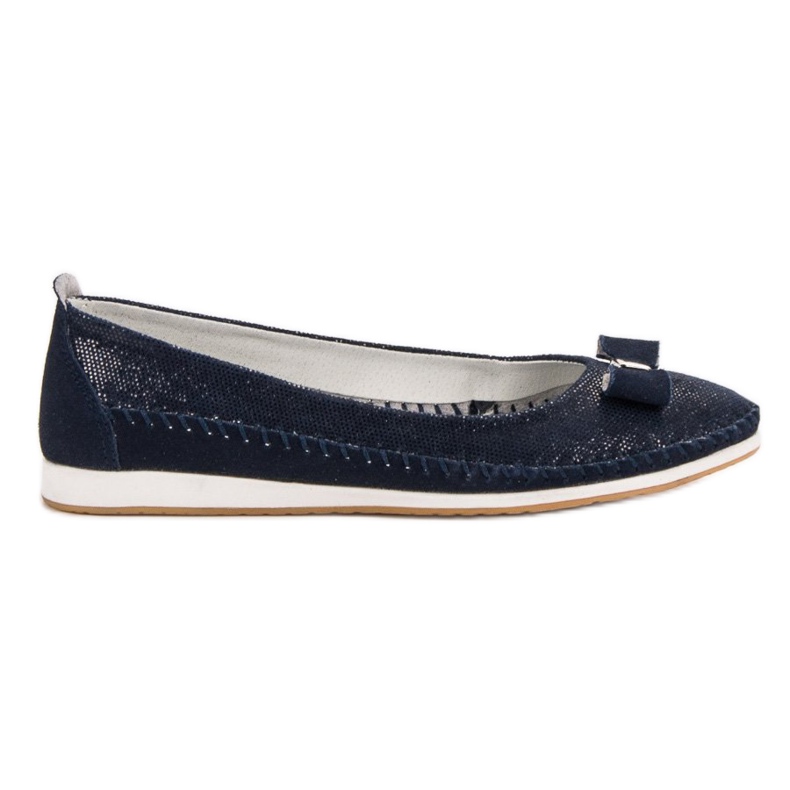 Ballerines À Noeud VINCEZA bleu marin