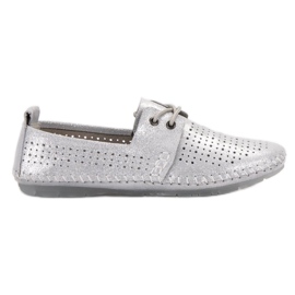 Baskets VINCEZA en cuir gris